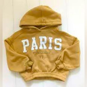 zara paris team league n.7 cropped hoodie